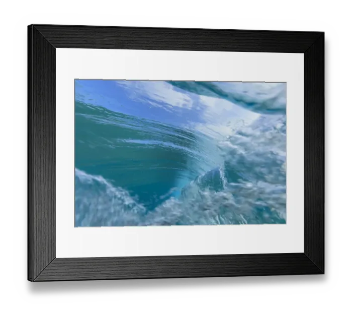 Framed Print : Fisheye view of wave breaks at Kua Beach, North of Kona, Big Island, Hawaii
