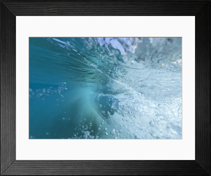 Framed Print : Fisheye view of wave breaks at Kua Beach, North of Kona, Big Island, Hawaii