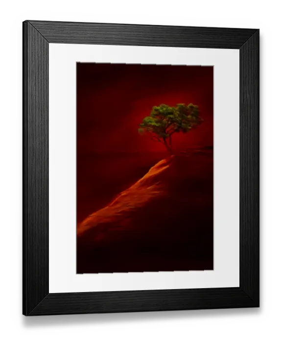 Framed Print : USA, New Mexico, Red Rock State Park. Abstract of lone tree at sunset. Credit as Framed Print : USA, New Mexico, Red Rock State Park. Abstract of lone tree at sunset. Credit as