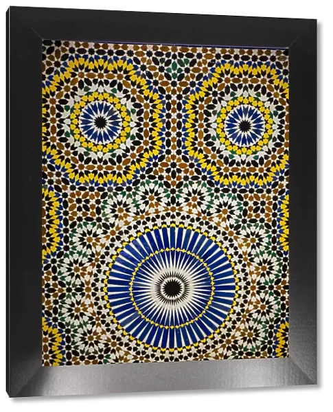 Marrakech, Morocco, Moroccan mosaic tile wall