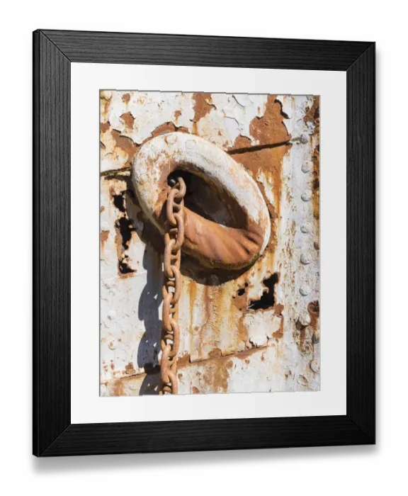 Framed Print : Anchor chain of the Dias, a wreck in Grytviken. Grytviken Whaling Station, open to visitors