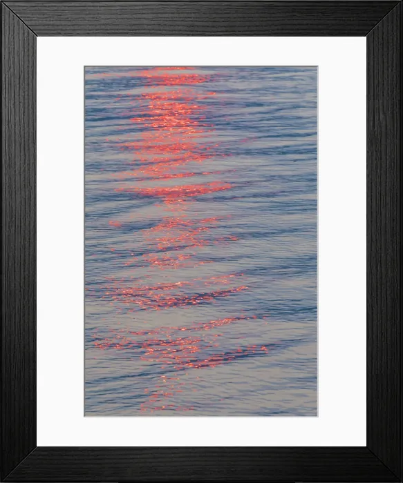 Framed Print : USA, Washington State, Seabeck. Sunset reflected on Hood Canal