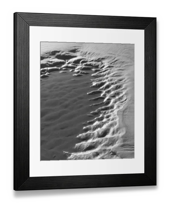 Framed Print : USA, Oregon, Manzanita. Black and white of beach sand patterns