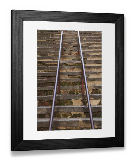 Framed Print : USA, Savannah, Georgia. Steep historic steps along river street Framed Print : USA, Savannah, Georgia. Steep historic steps along river street