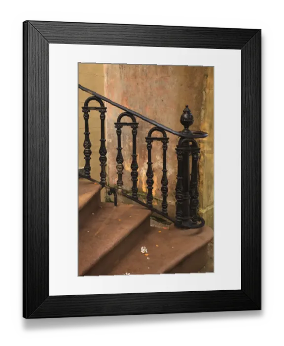 Framed Print : USA, Savannah, Georgia. Home in the Historic District with wrought iron rail Framed Print : USA, Savannah, Georgia. Home in the Historic District with wrought iron rail