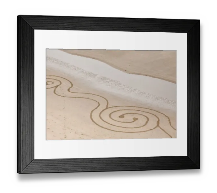 Framed Print : USA, Oregon, Bandon Beach. Geometric drawings in the sand. (PR) Framed Print : USA, Oregon, Bandon Beach. Geometric drawings in the sand. (PR)