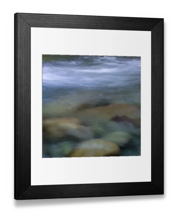 Framed Print : USA, Washington State, Olympic National Park. Flowing water in Sol Duc River. Credit as Framed Print : USA, Washington State, Olympic National Park. Flowing water in Sol Duc River. Credit as
