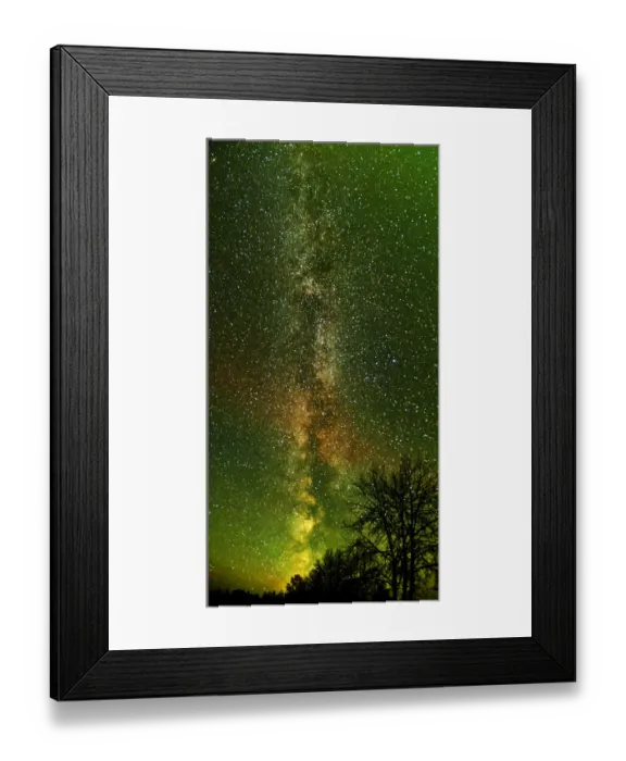 Framed Print : Canada, Ontario, Longlac. Milky Way and aurora borealis Framed Print : Canada, Ontario, Longlac. Milky Way and aurora borealis