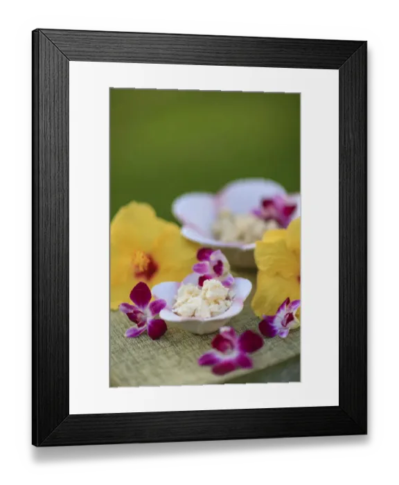 Framed Print : Aloe Butter and Ginger Lime, outdoor Spa, Wailea, Maui, Hawaii, USA