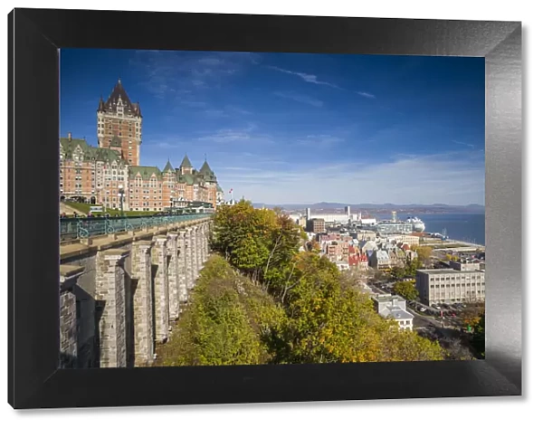 Canada, Quebec, Quebec City. Chateau Frontenac, Terrase Dufferin and old lower town