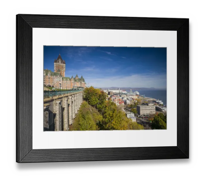 Framed Print : Canada, Quebec, Quebec City. Chateau Frontenac, Terrase Dufferin and old lower town