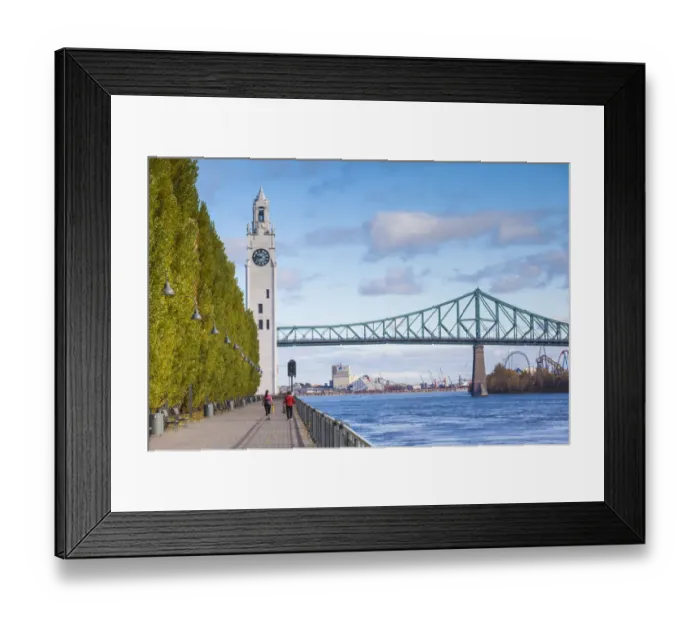 Framed Print : Canada, Quebec, Montreal. The Old Port, Sailors Memorial Clock Tower and Jacques