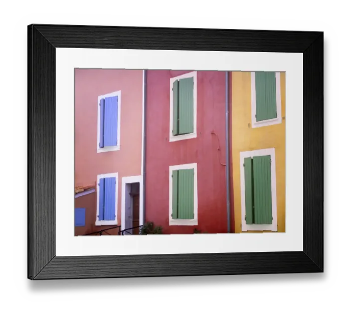 Framed Print : France, Provence, Roussillon. Colorful building exteriors Framed Print : France, Provence, Roussillon. Colorful building exteriors