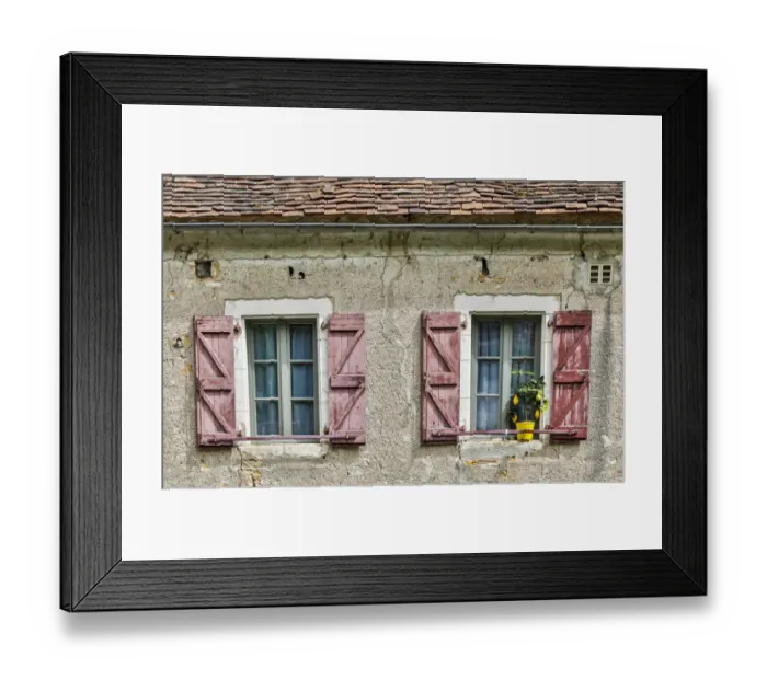 Framed Print : France, Saint-Cirq Lapopie. Windows and shutters Framed Print : France, Saint-Cirq Lapopie. Windows and shutters