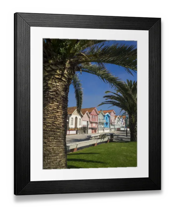 Framed Print : Colorful houses in Palheiros, Costa Nova Framed Print : Colorful houses in Palheiros, Costa Nova