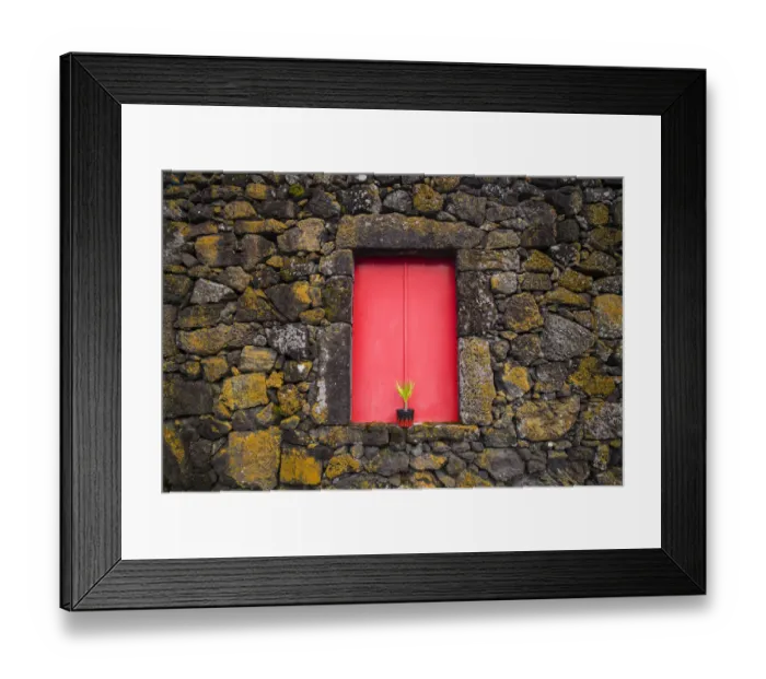 Framed Print : Portugal, Azores, Pico Island, Madalena. Red doors on barn Framed Print : Portugal, Azores, Pico Island, Madalena. Red doors on barn