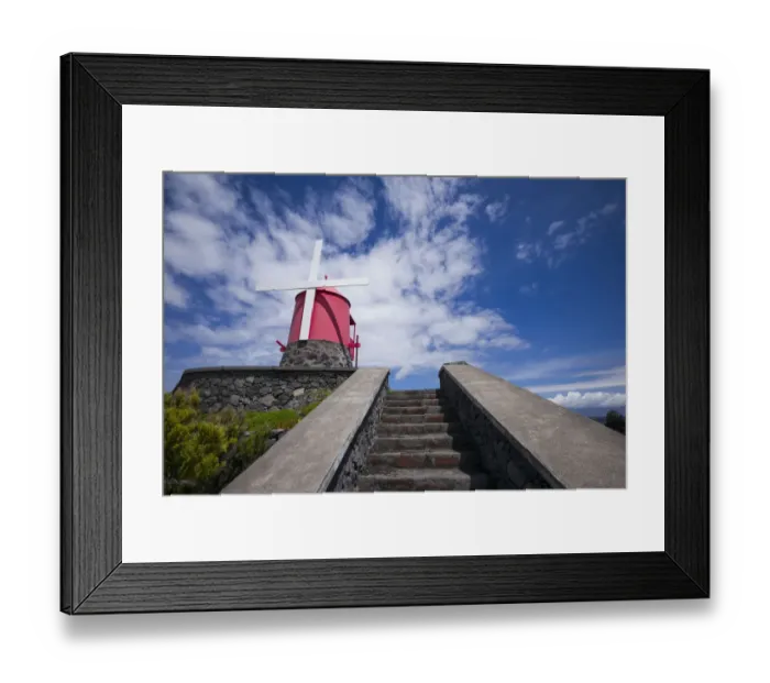 Framed Print : Portugal, Azores, Pico Island, Sao Roque do Pico. Traditional windmill Framed Print : Portugal, Azores, Pico Island, Sao Roque do Pico. Traditional windmill