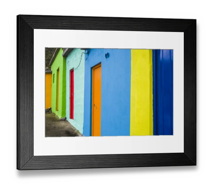 Framed Print : Portugal, Azores, Sao Miguel Island, Porto Formoso fishing shacks
