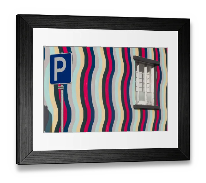 Framed Print : Portugal, Azores, Sao Miguel Island, Ponta Delgada. Colorful harborside building