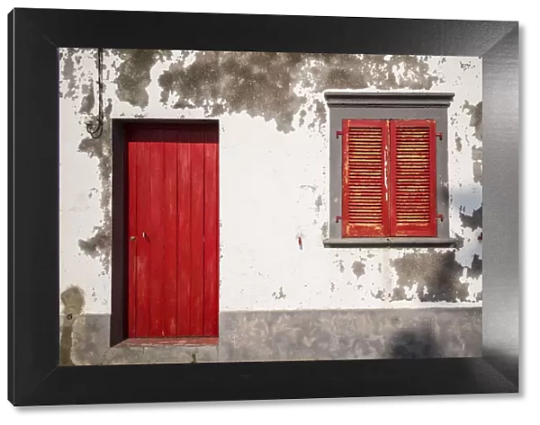 Portugal, Azores, Sao Miguel Island, Mosteiros. House detail