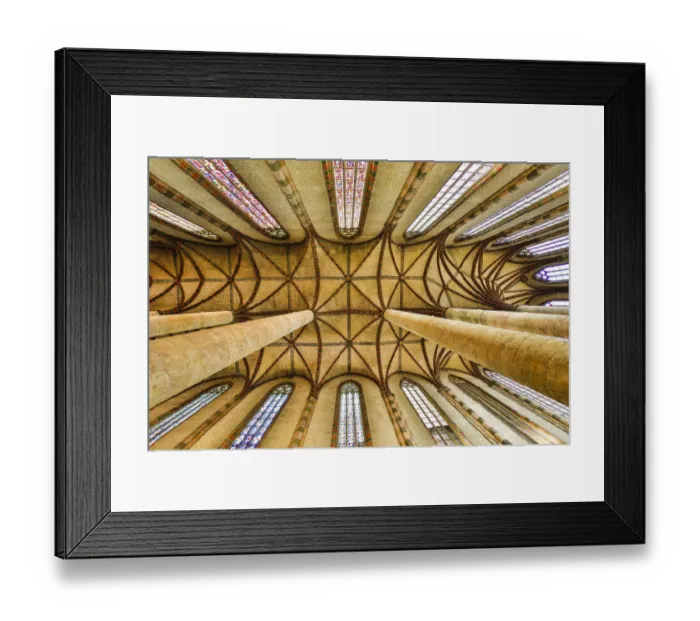 Framed Print : France, Toulouse. Church of the Jacobins vaulted ceiling