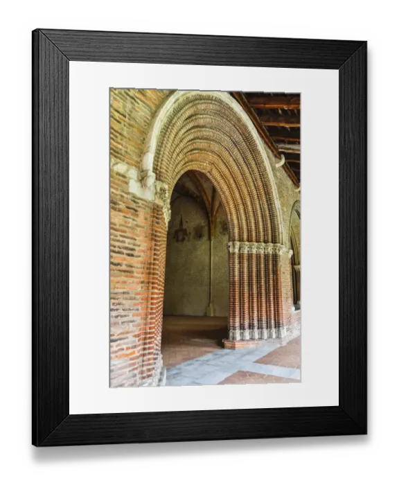Framed Print : France, Toulouse. Church of the Jacobins arched entrance to the courtyard
