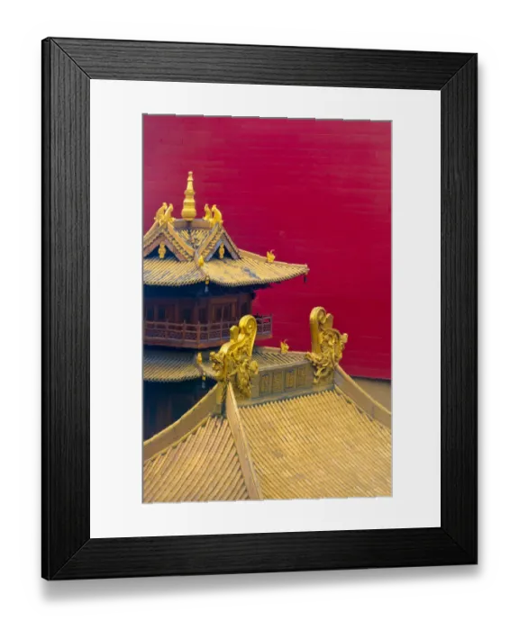 Framed Print : Architectural details of Jing an Temple, Shanghai, China Framed Print : Architectural details of Jing an Temple, Shanghai, China