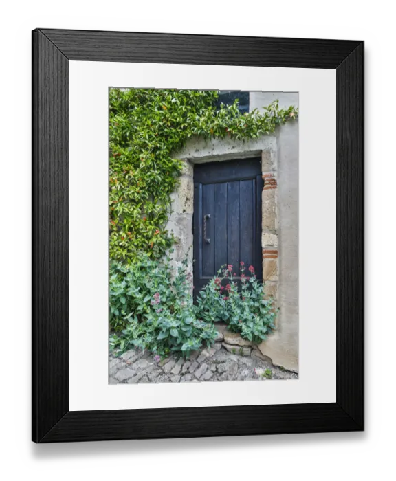 Framed Print : France, Cordes-sur-Ciel. Blue doorway Framed Print : France, Cordes-sur-Ciel. Blue doorway