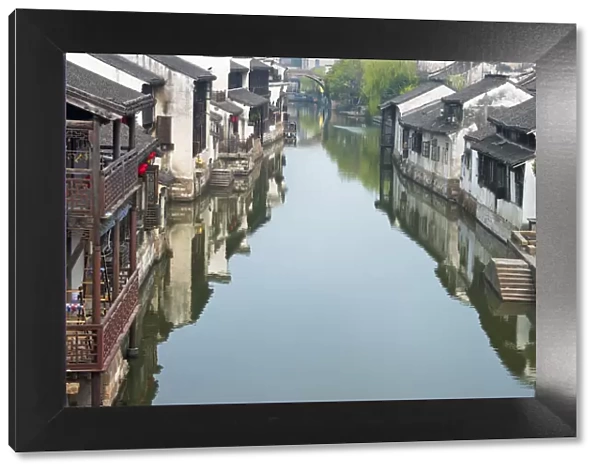 Traditional houses along the Grand Canal, Nanxun Ancient Town, Zhejiang Province, China