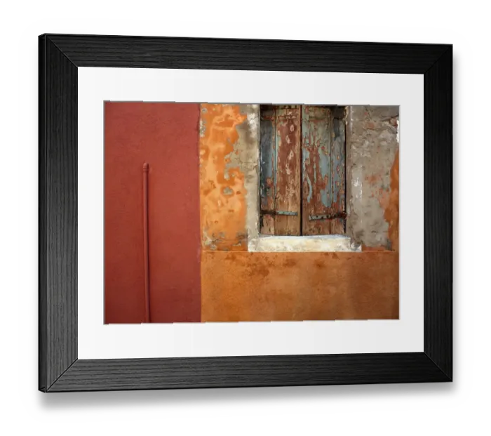 Framed Print : Italy, Burano. Weathered house window and wall Framed Print : Italy, Burano. Weathered house window and wall