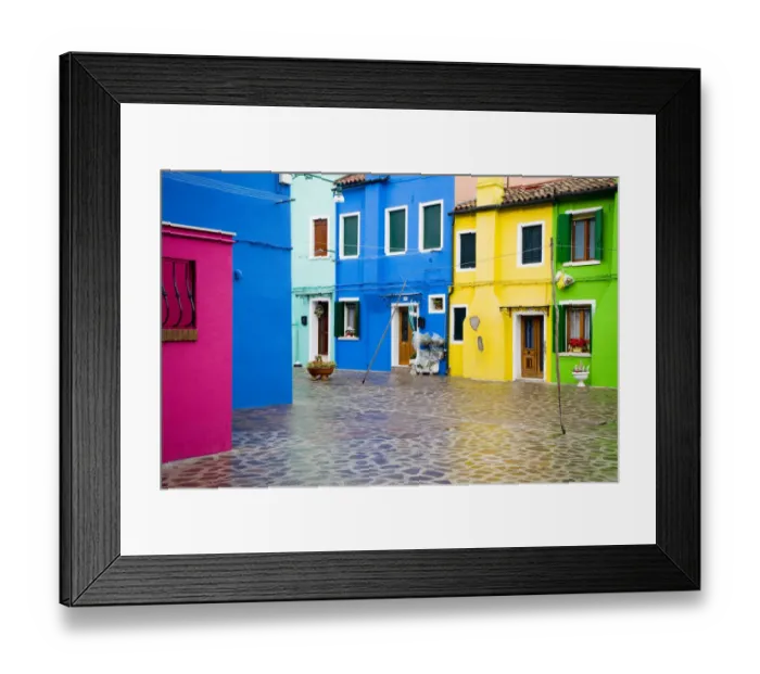 Framed Print : Italy, Burano. Colorful house windows and walls Framed Print : Italy, Burano. Colorful house windows and walls