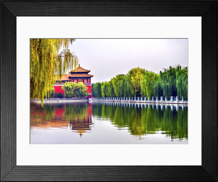 Framed Print : Meridian Gate reflection, Forbidden City, Beijing, China