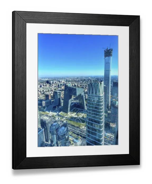Framed Print : China World Trade Center, Z15 Tower. CCTV Pants Building, Guamao Central Business District
