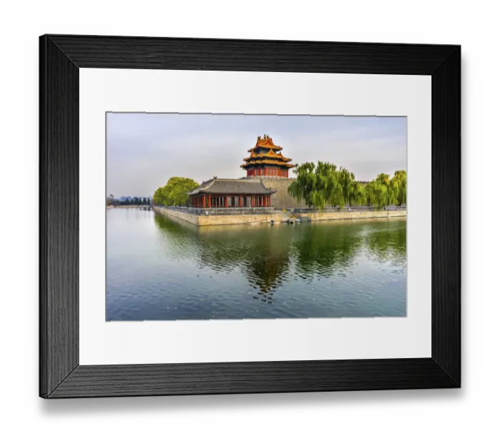 Framed Print : Arrow Tower, Forbidden City moat, canal and palace wall, Beijing, China Framed Print : Arrow Tower, Forbidden City moat, canal and palace wall, Beijing, China