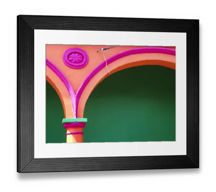 Framed Print : Mexico, Tlacotalpan. Colorful arch and decoration
