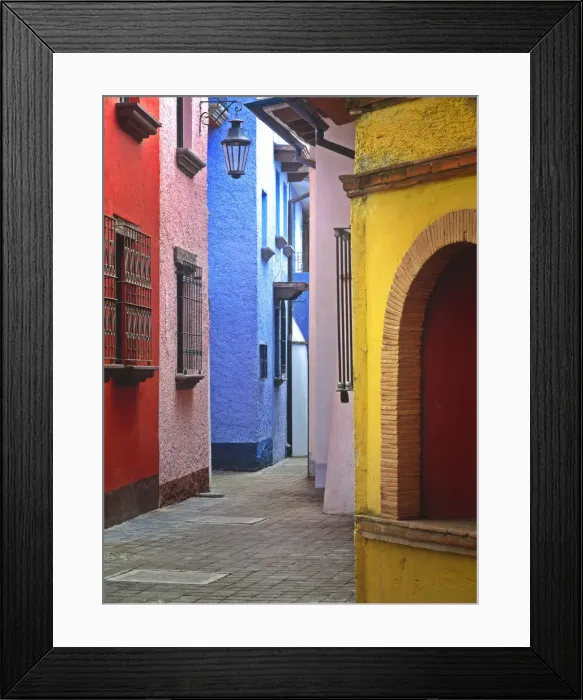 Framed Print : Mexico, Veracruz State. Colorful colonial architecture