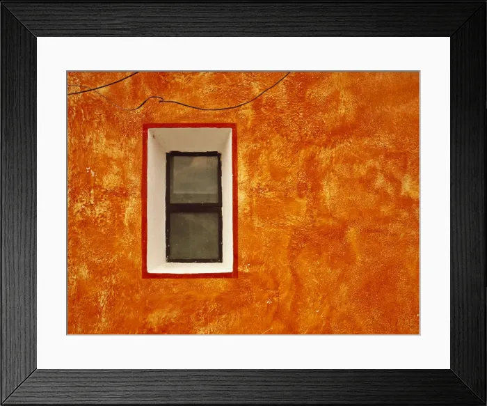 Framed Print : Mexico, San Miguel de Allende. Window in exterior house wall
