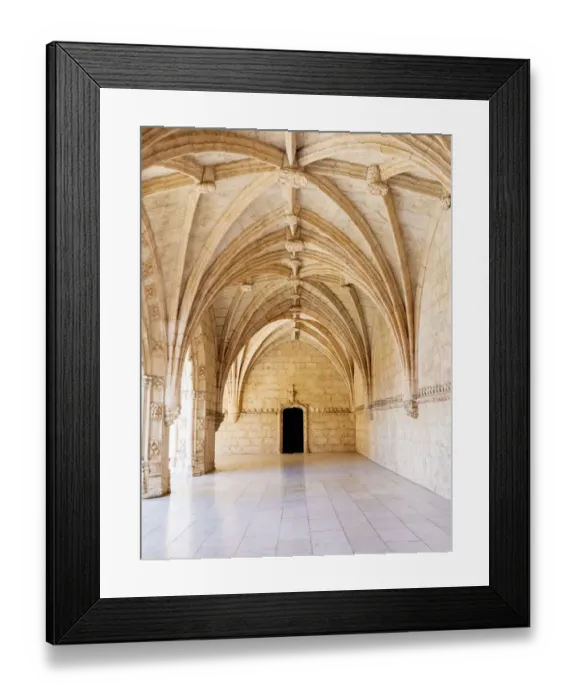 Framed Print : Portugal, Lisbon. Interior view in the Jeronimos Monastery, a UNESCO World Heritage Site