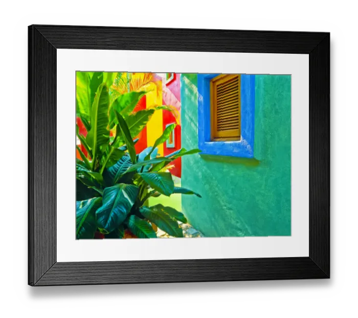 Framed Print : Mexico, Costalegre. Colorful hotel walls. Credit as: Jim Nilsen  /  Jaynes Gallery  /  DanitaDelimont