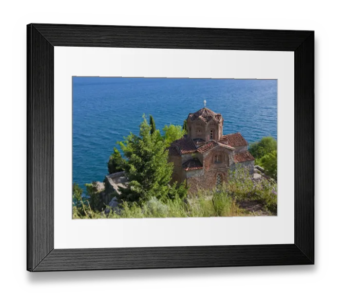 Framed Print : Church of St. John the Theologian at Kaneo on the shores of Lake Ohrid, Republic Framed Print : Church of St. John the Theologian at Kaneo on the shores of Lake Ohrid, Republic