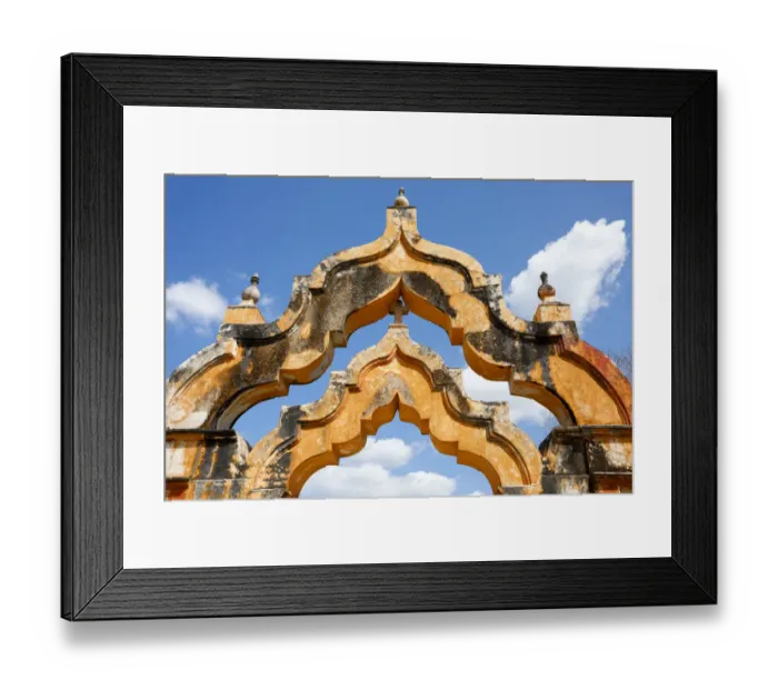 Framed Print : Yucatan, Mexico. Hacienda, 1 arch represented 1000 head of cattle, 2 arches represented