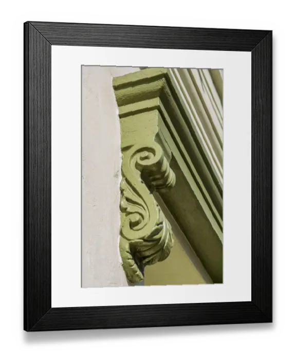 Framed Print : Architectural detail on the Clarendon building, Old Sacramento Historic Center, Sacramento
