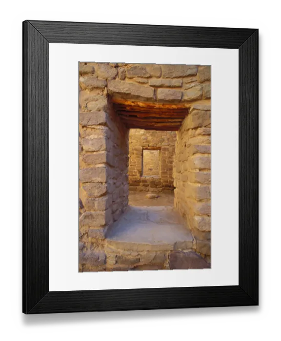 Framed Print : Interior doorways in the West Pueblo, Aztec Ruins National Monument, New Mexico, USA Framed Print : Interior doorways in the West Pueblo, Aztec Ruins National Monument, New Mexico, USA