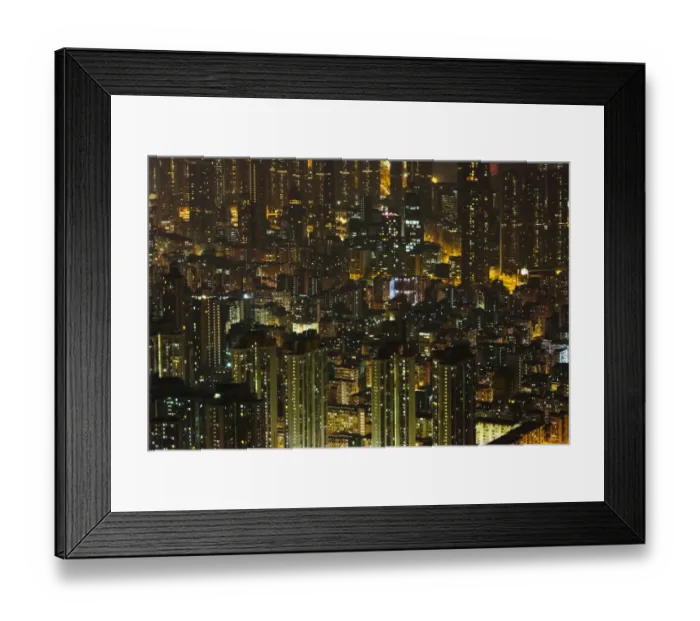 Framed Print : Skyline in downtown at dusk, Hong Kong, China