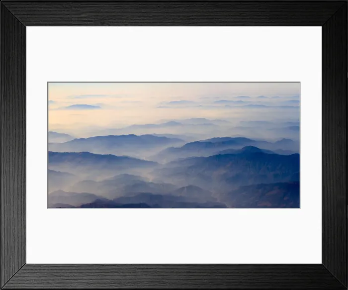 Framed Print : Aerial view of mountains, China Framed Print : Aerial view of mountains, China