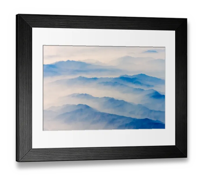 Framed Print : Aerial view of mountains, China