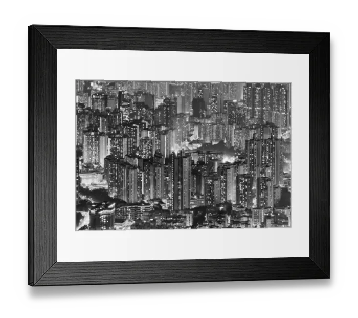 Framed Print : Aerial view of high-rise at dusk, Hong Kong, China Framed Print : Aerial view of high-rise at dusk, Hong Kong, China