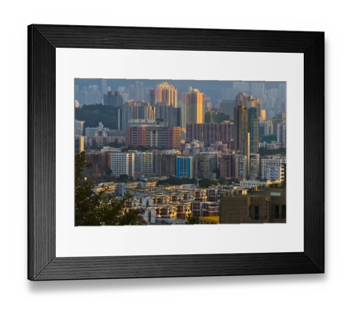 Framed Print : View of high-rise in downtown, Hong Kong, China