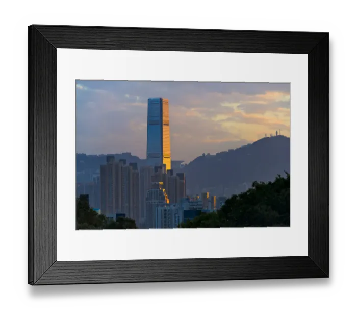 Framed Print : View of high-rise in downtown, Hong Kong, China