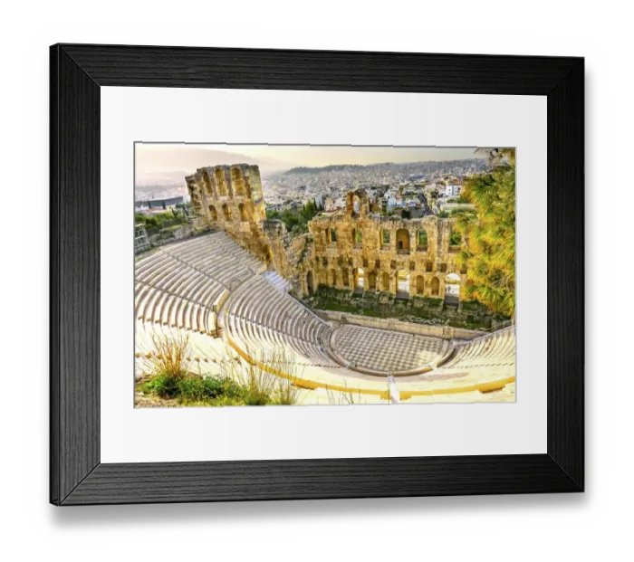 Framed Print : Odeon of Herodes Atticus, Athens, Greece. Stone theater base of Acropolis, built 161 AD Framed Print : Odeon of Herodes Atticus, Athens, Greece. Stone theater base of Acropolis, built 161 AD